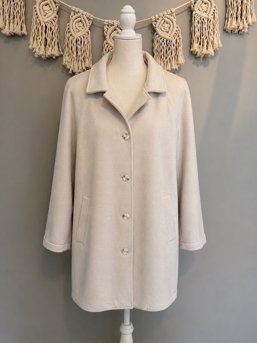 Philosophy Cream Single-Breasted Coat